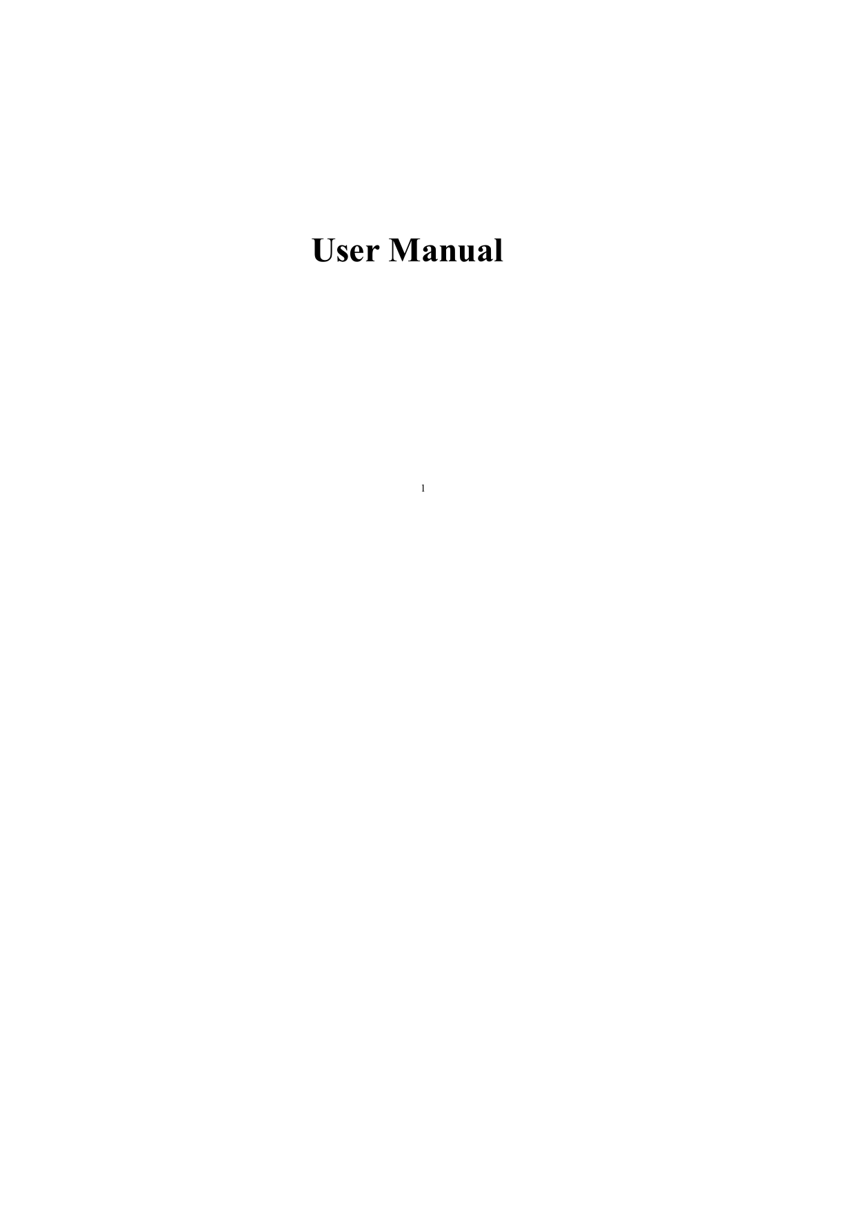  1 User Manual         