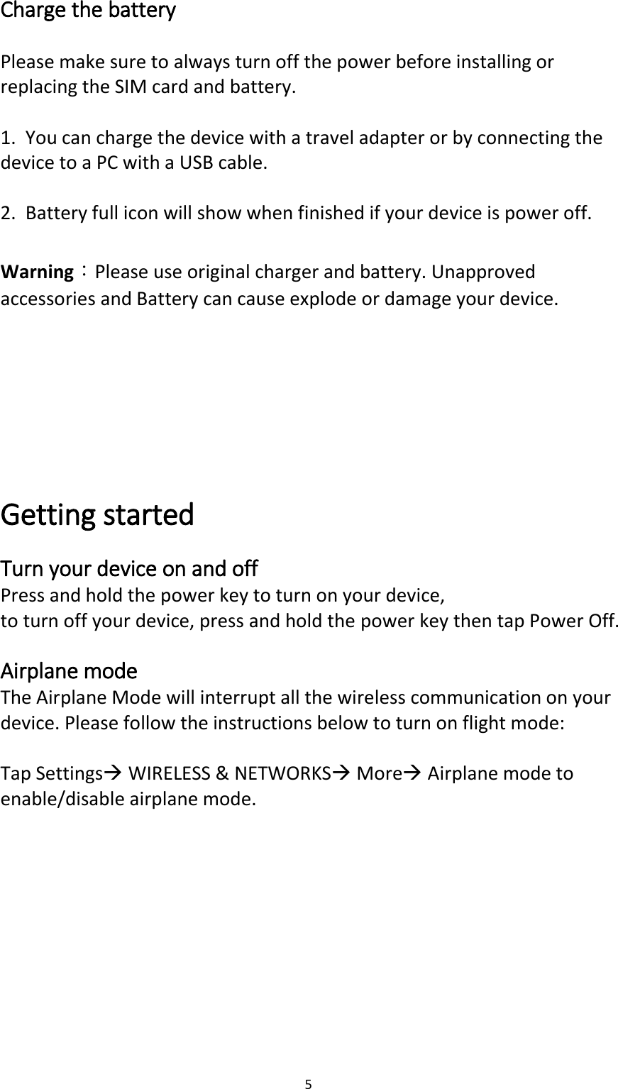 Page 5 of CLC Z623 Phantom User Manual