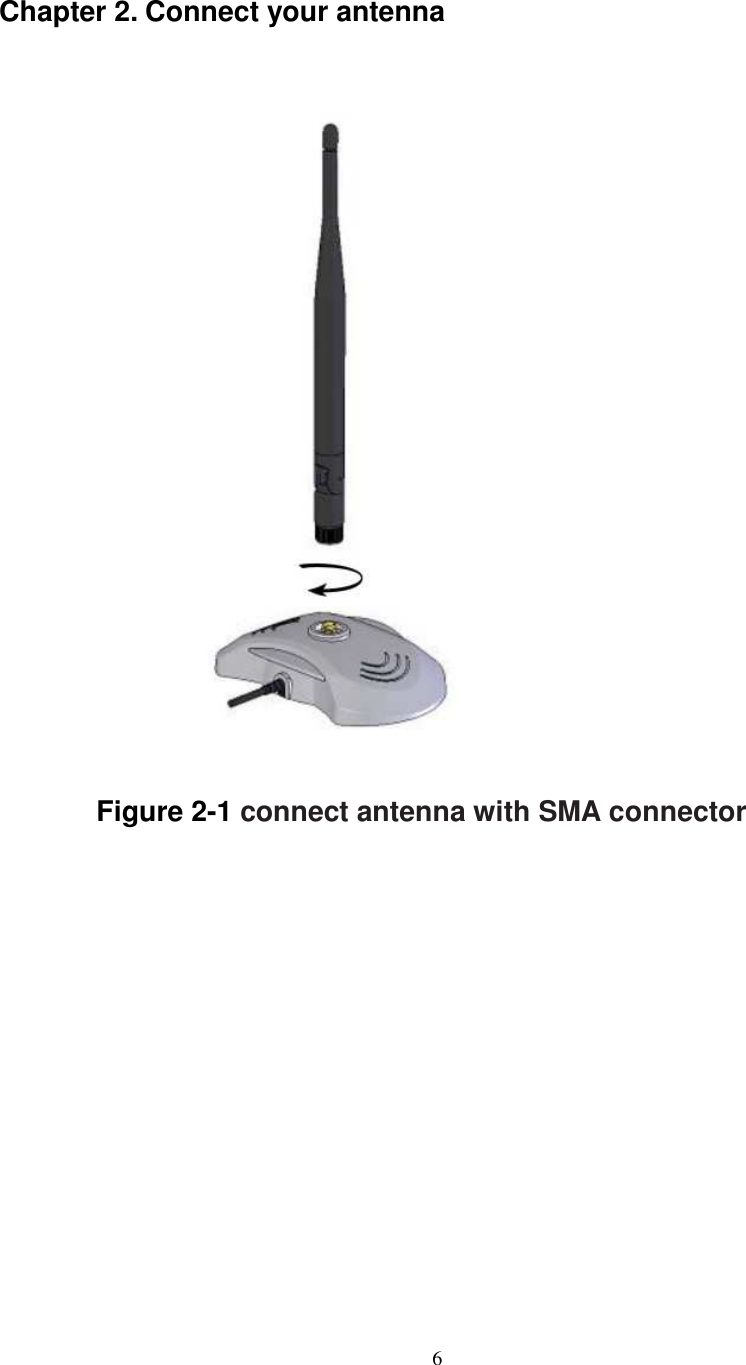  6 Chapter 2. Connect your antenna      Figure 2-1 connect antenna with SMA connector  