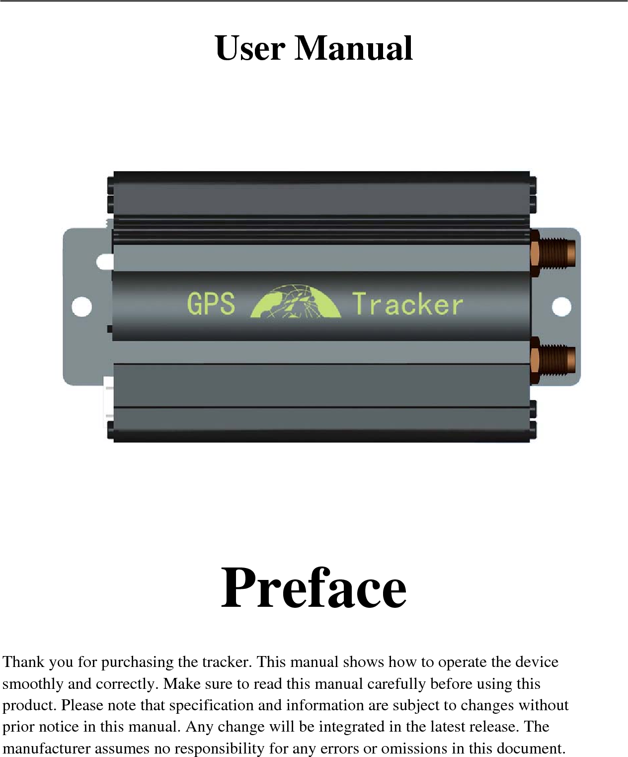 COBAN ELECTRONICS GPS103 GPS TRACKER User Manual