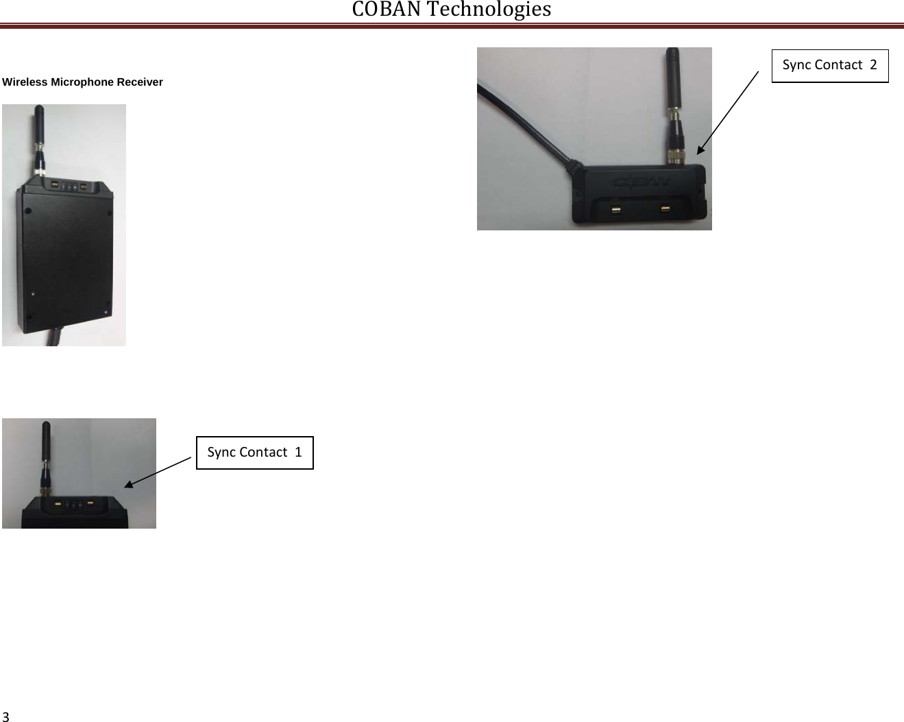 COBANTechnologies3 Wireless Microphone Receiver      SyncContact1SyncContact2