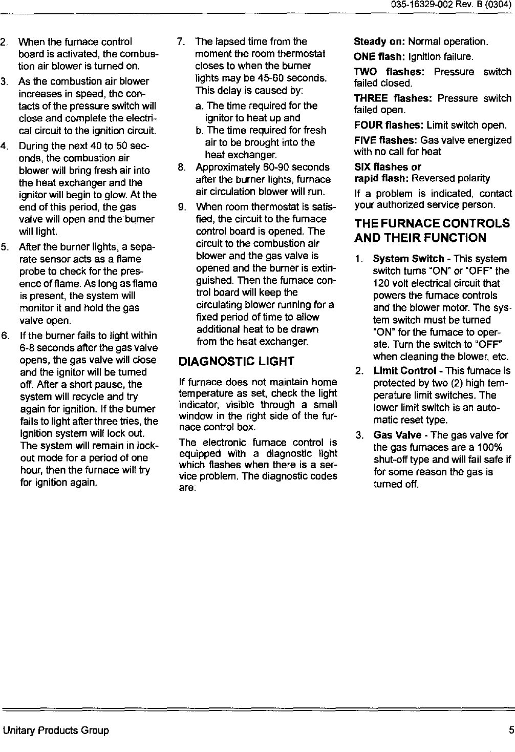 Page 5 of 8 - COLEMAN Furnace/Heater, Gas Manual L0611387