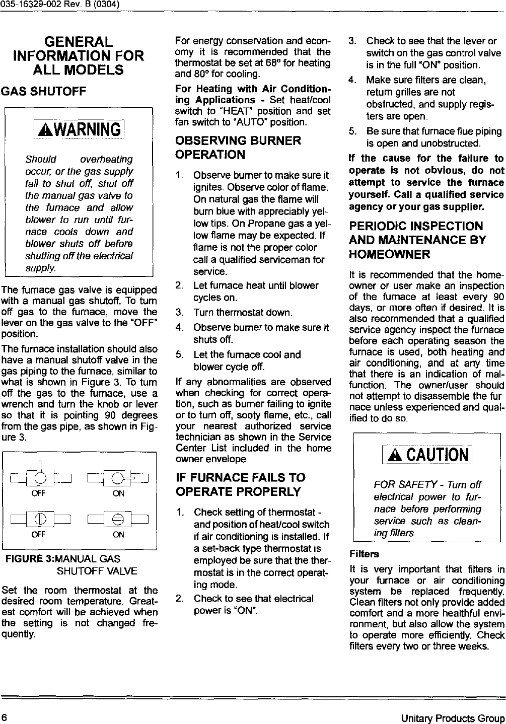 Page 6 of 8 - COLEMAN Furnace/Heater, Gas Manual L0611387