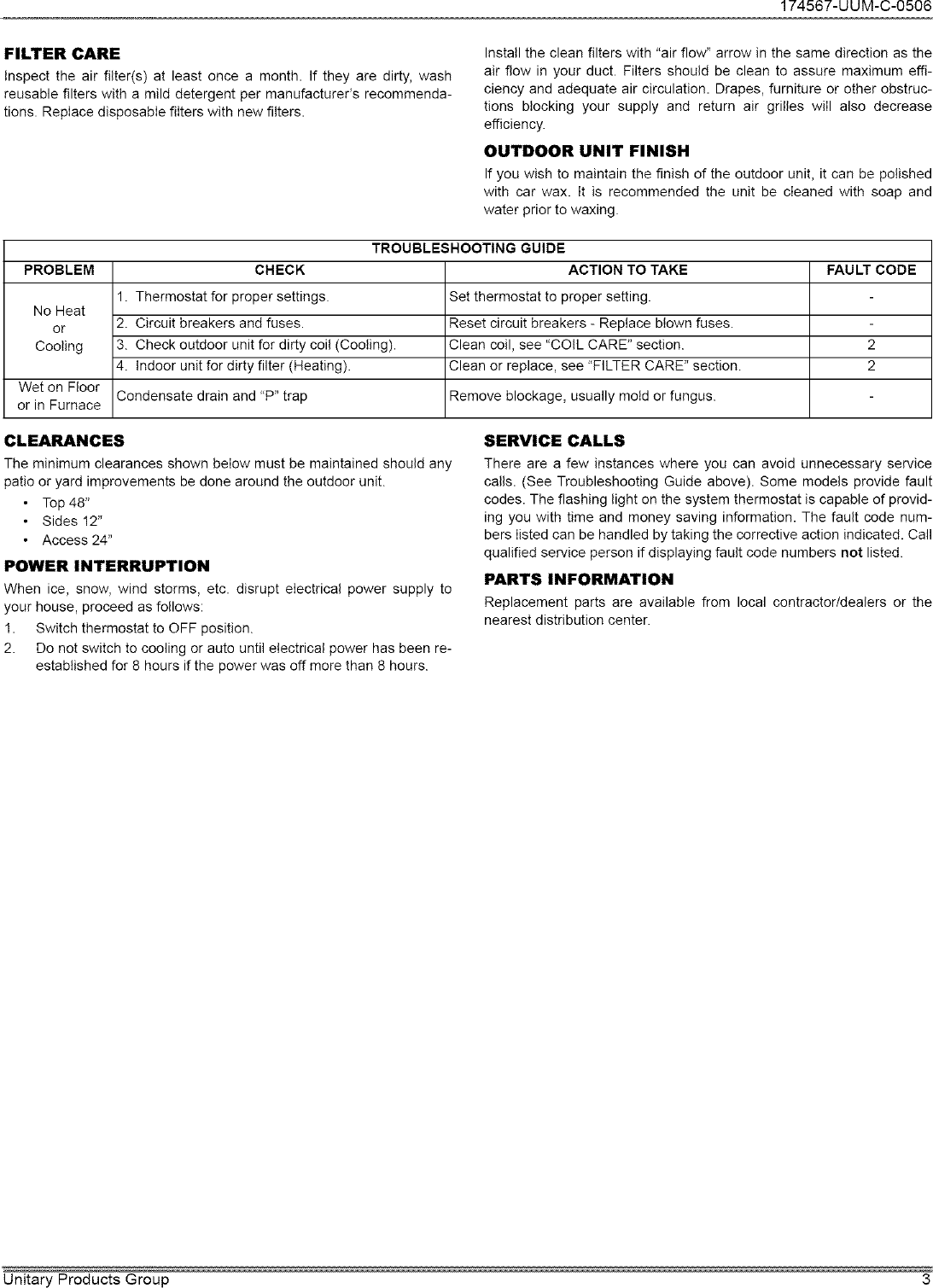 Page 3 of 4 - COLEMAN  / EVCON IND. Air Conditioner/heat Pump(outside Unit) Manual L0612078