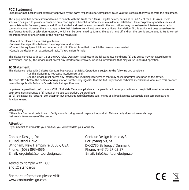 Page 3 of CONTOUR REDW RollerMouse Red Wireless User Manual Red Wireless UG AI 2 23 18