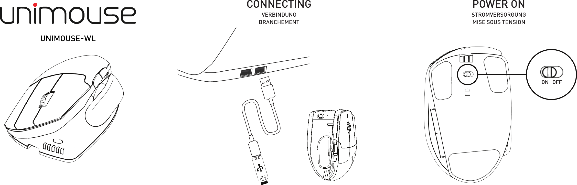 ON   OFFCONNECTING POWER ONSTROMVERSORGUNGMISE SOUS TENSIONVERBINDUNGBRANCHEMENTUNIMOUSE  WL -