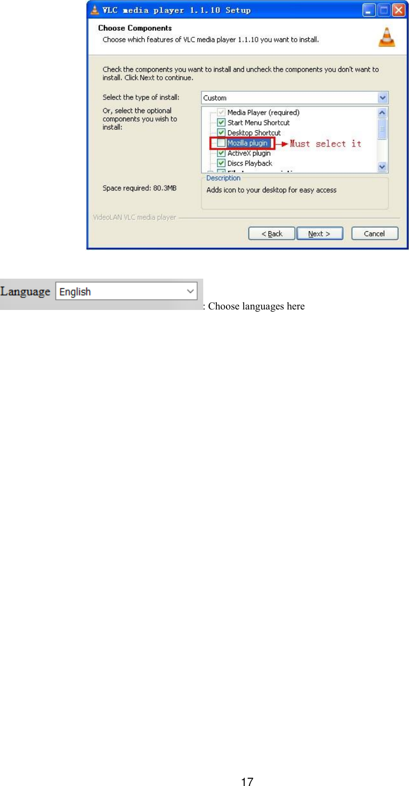  17   : Choose languages here    