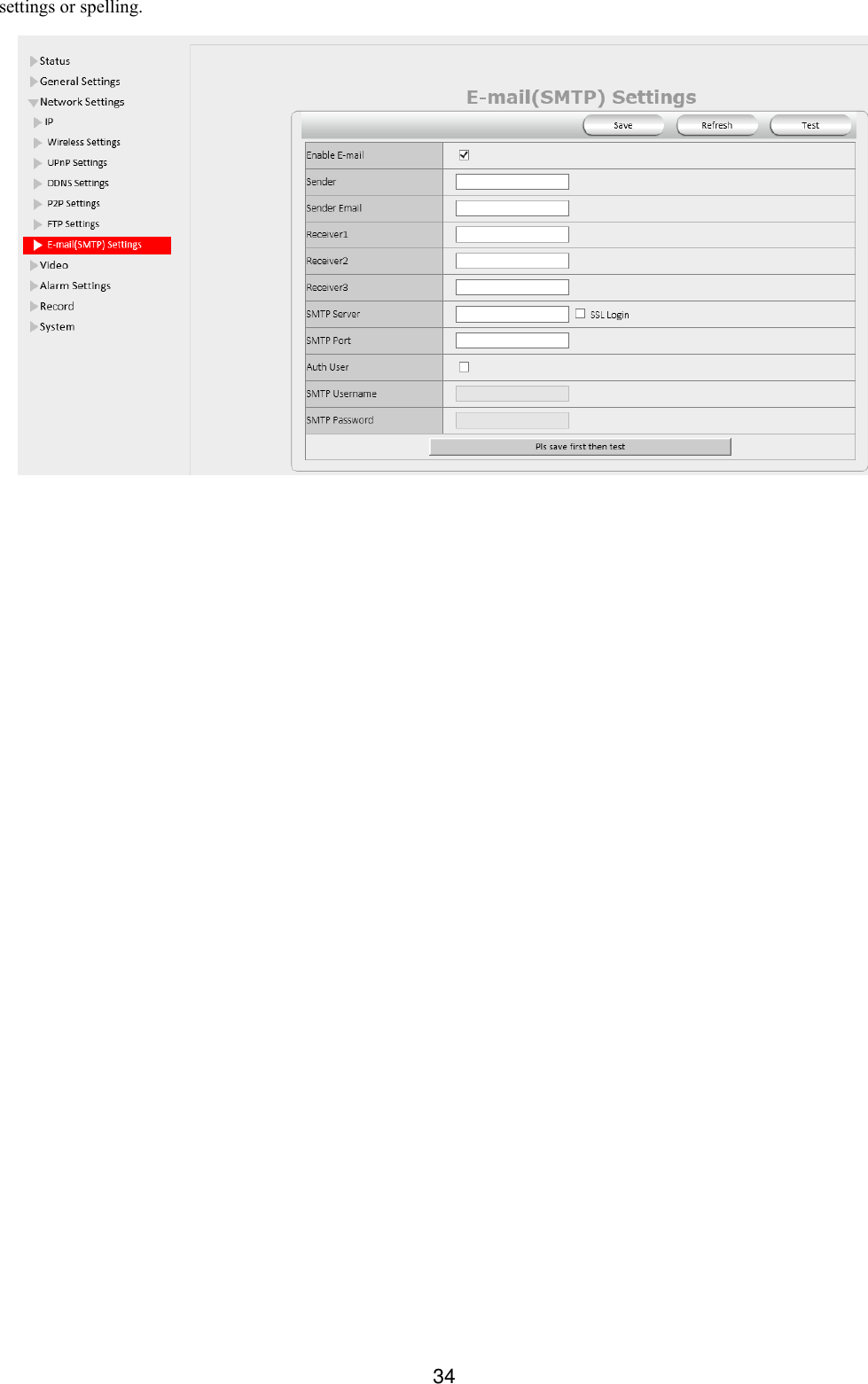  34 settings or spelling.  
