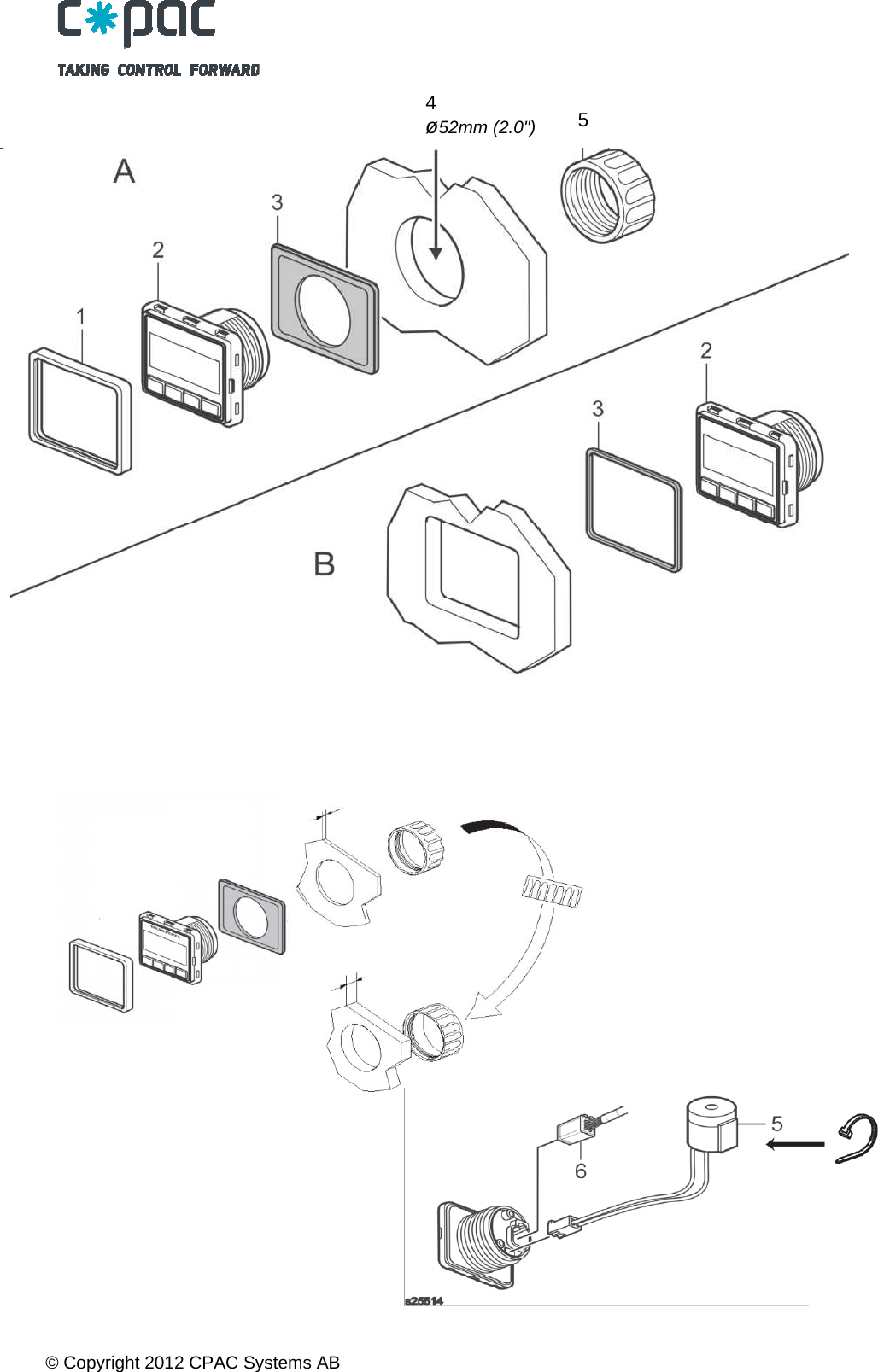  &copy; Copyright 2012 CPAC Systems AB    4 &oslash;52mm (2.0")  5         