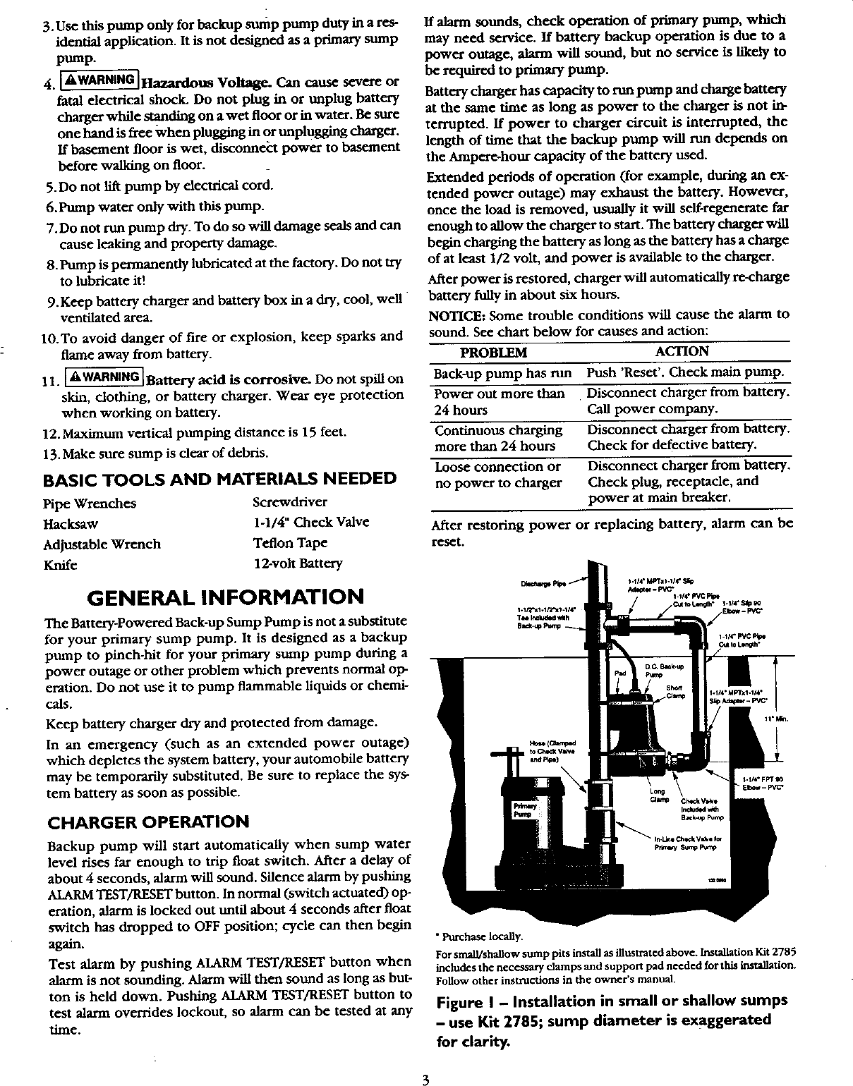 Page 3 of 8 - CRAFTSMAN  Sump Pump Manual 99010020