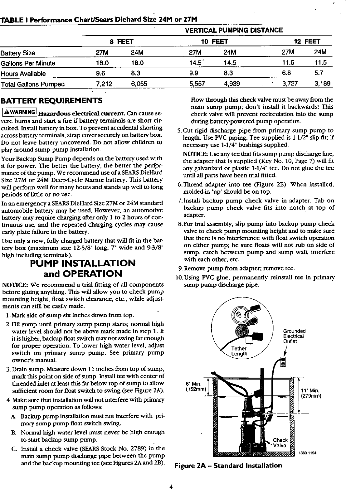 Page 4 of 8 - CRAFTSMAN  Sump Pump Manual 99010020