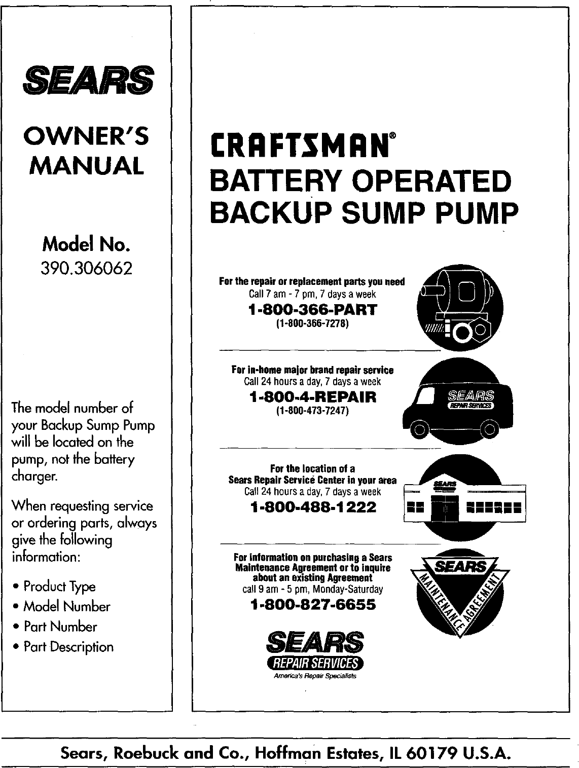 Page 8 of 8 - CRAFTSMAN  Sump Pump Manual 99010020