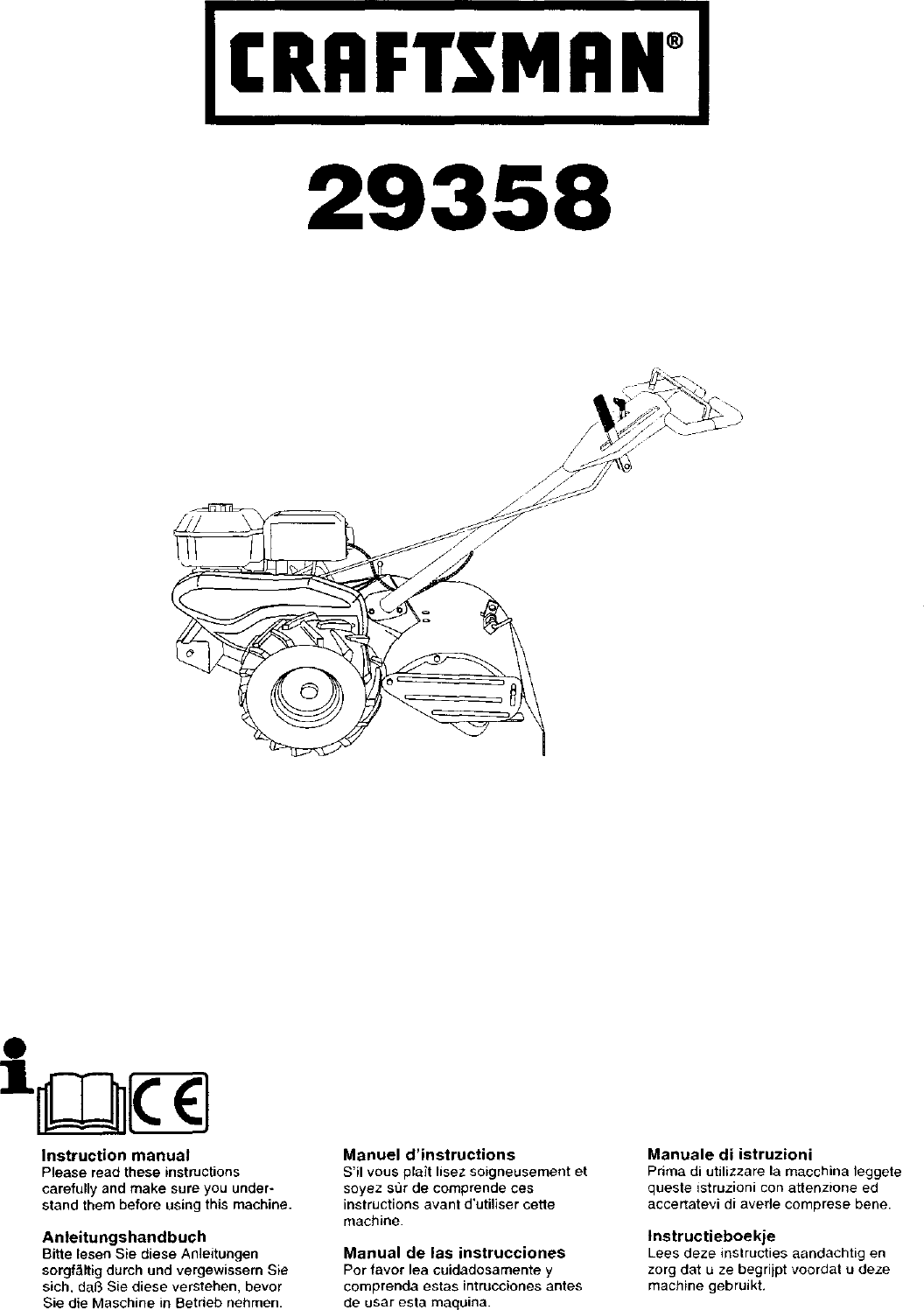 CRAFTSMAN Rear Tine, Gas Tiller Manual L0105001