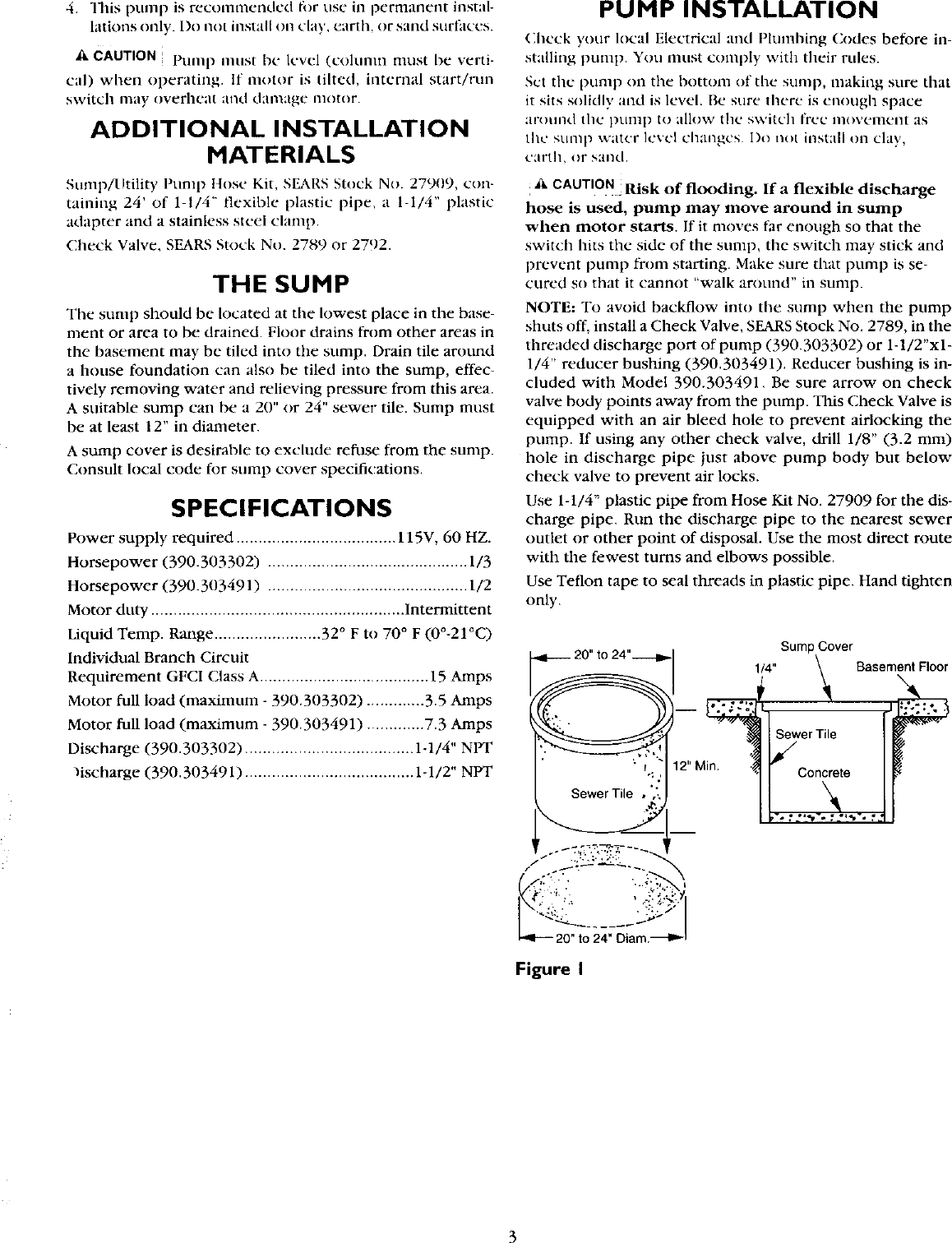 Page 3 of 8 - CRAFTSMAN  Sump Pump Manual L0407609