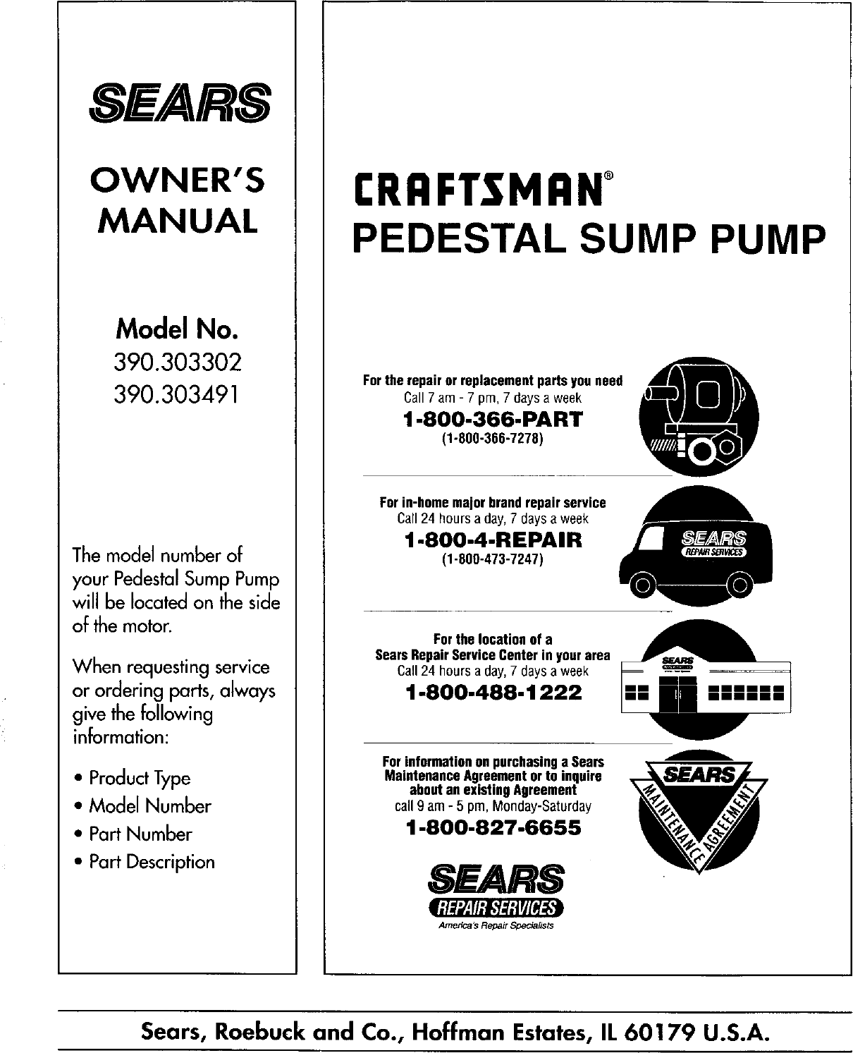 Page 8 of 8 - CRAFTSMAN  Sump Pump Manual L0407609