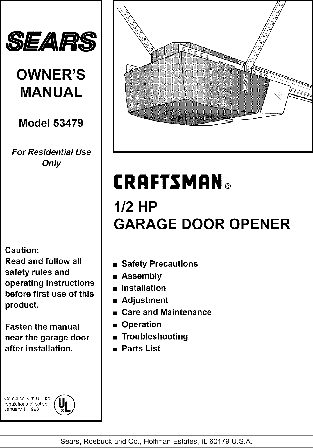 Craftsman Garage Door Opener Manual