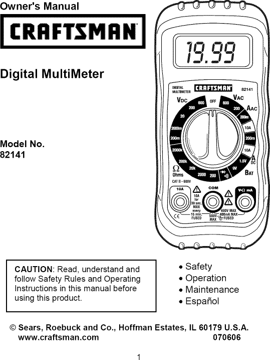 Craftsman Ers Gaugers Meters Manual L0908450