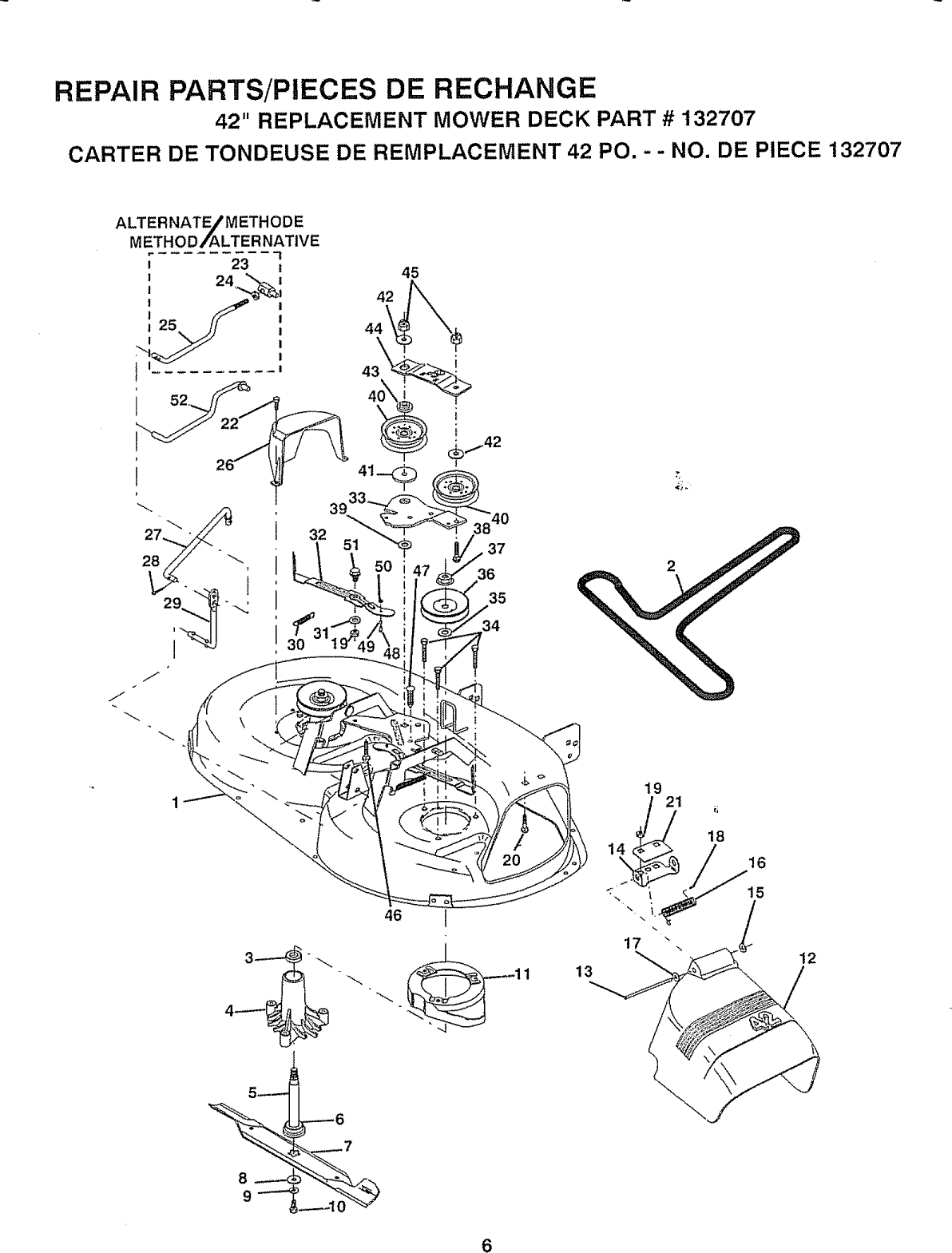 Page 6 of 8 - CRAFTSMAN  Mower Deck Manual L0909630