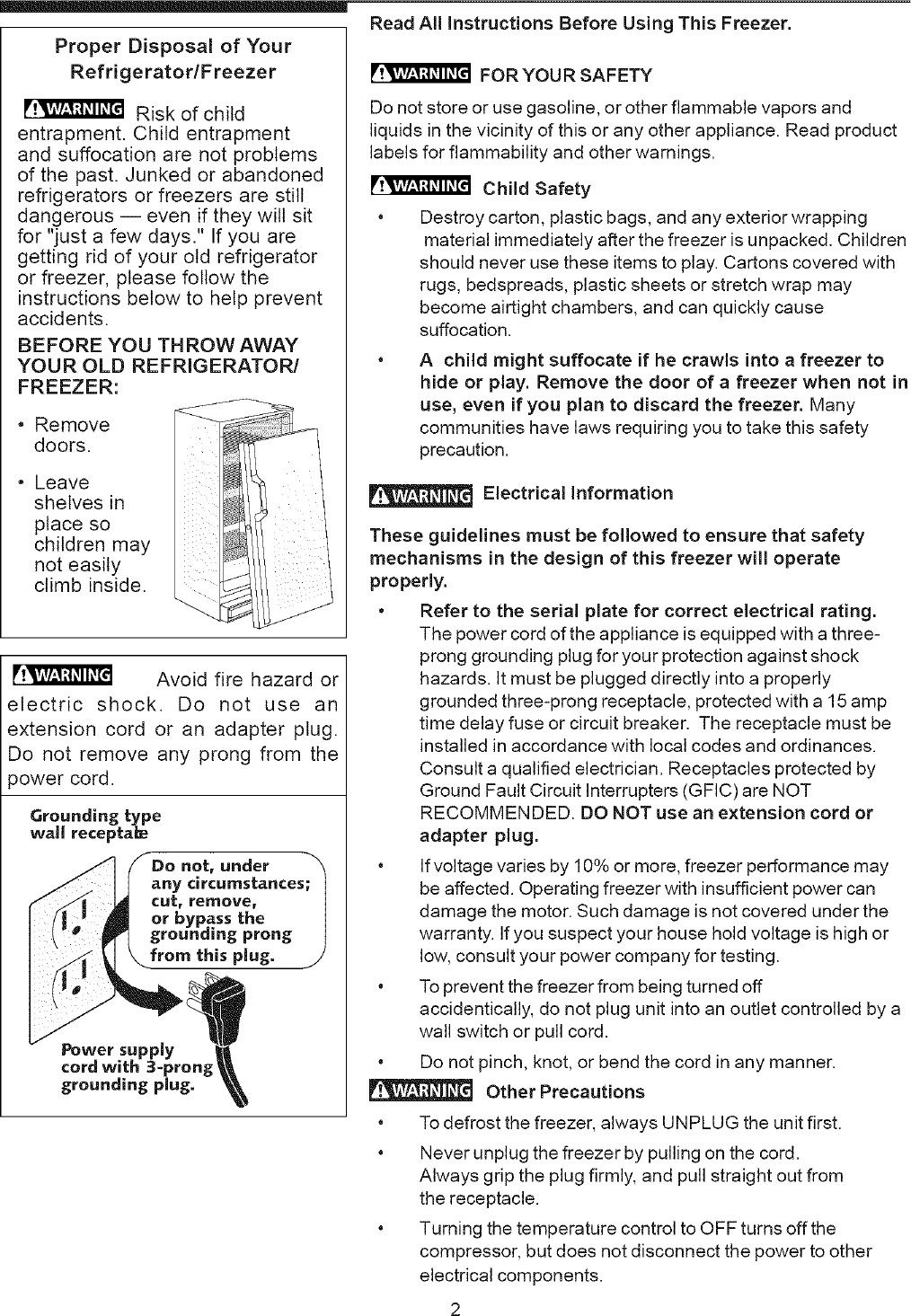 Crosley Chest Freezer Manual L0604637 Crosley Chest Freezer Manual L0604637