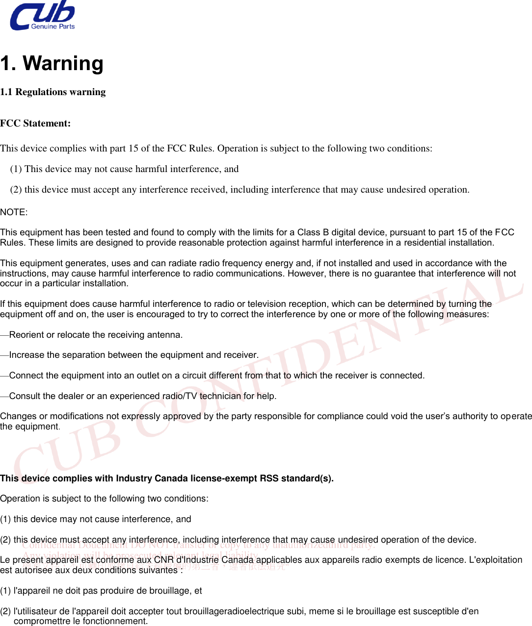 Page 2 of CUB ELECPARTS BLESENSOR1 BLE Sensor 1 User Manual 