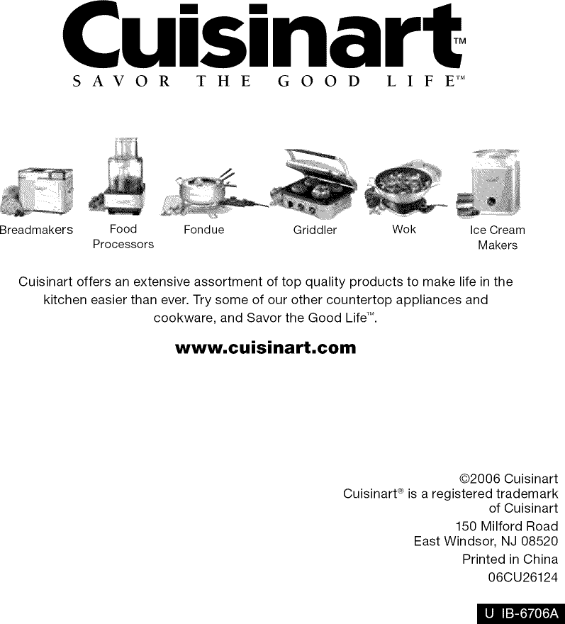 CUISINART Wine Cooler Manual L0904203