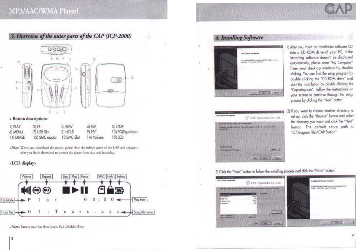 CVC Networks ICPCAP MP3 Player User Manual PBDICPCAP MANUAL