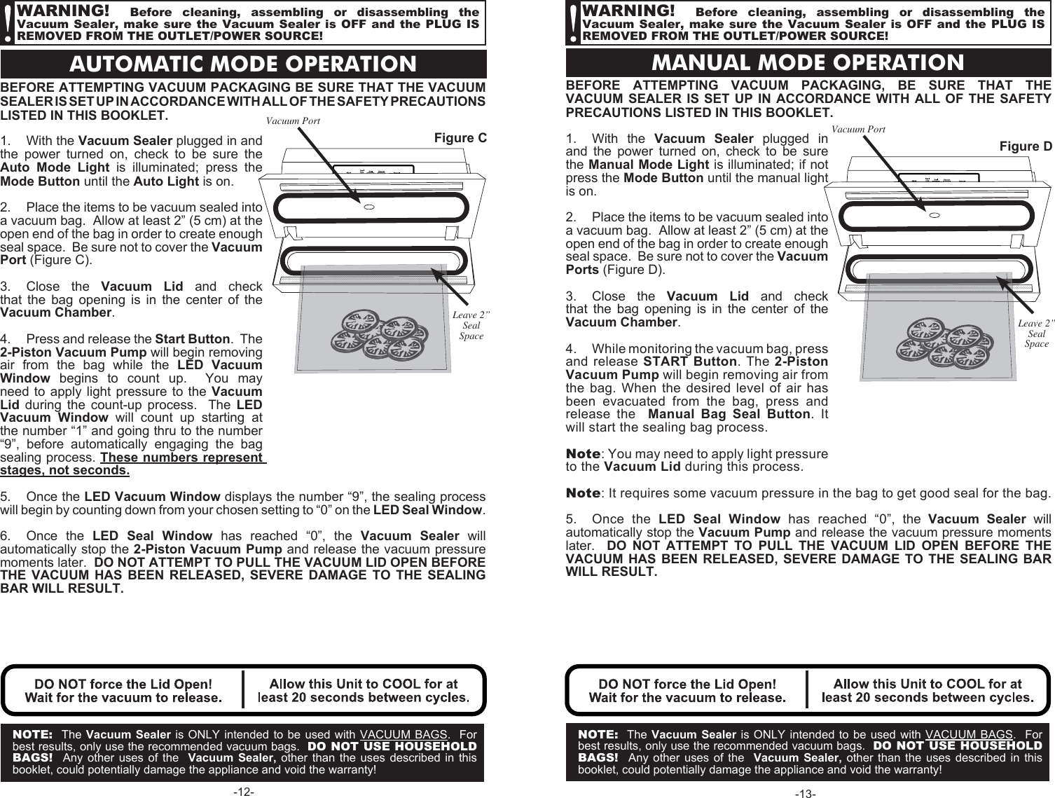 Page 12 of 12 - Cabelas Cabelas-Pro-Series-Vacuum-Sealer-08-0601-C-Users-Manual-  Cabelas-pro-series-vacuum-sealer-08-0601-c-users-manual