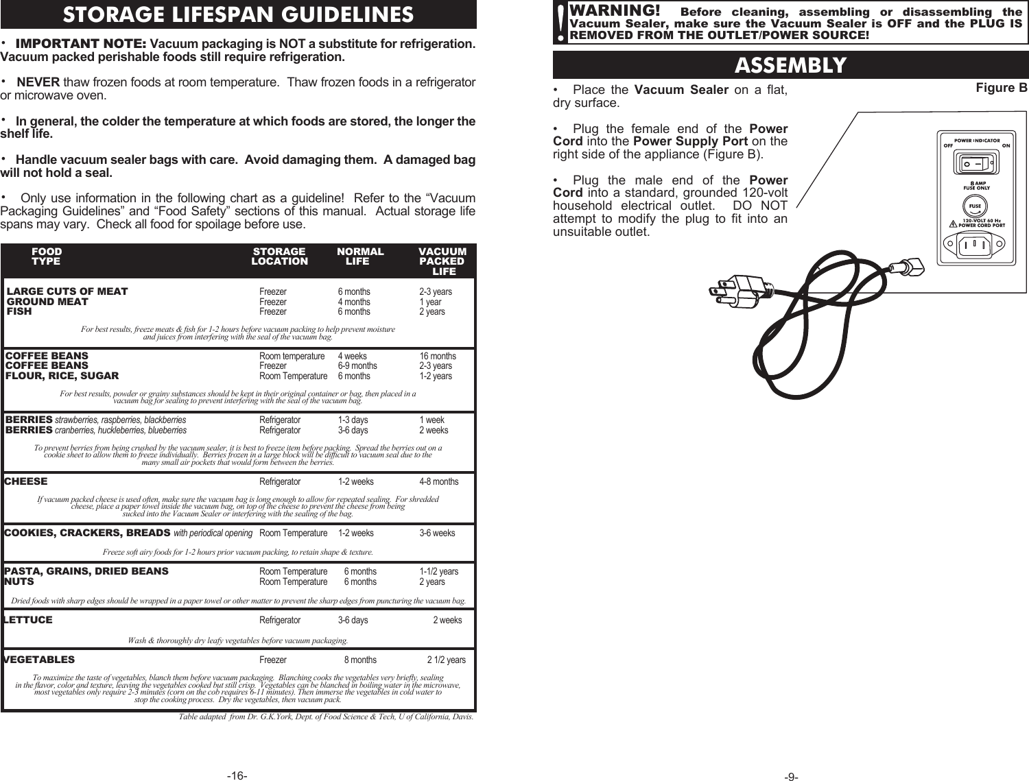 Page 9 of 12 - Cabelas Cabelas-Pro-Series-Vacuum-Sealer-08-0601-C-Users-Manual-  Cabelas-pro-series-vacuum-sealer-08-0601-c-users-manual