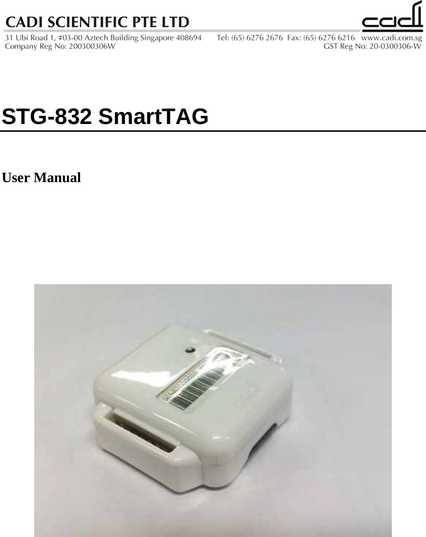    STG-832 SmartTAG   User Manual              