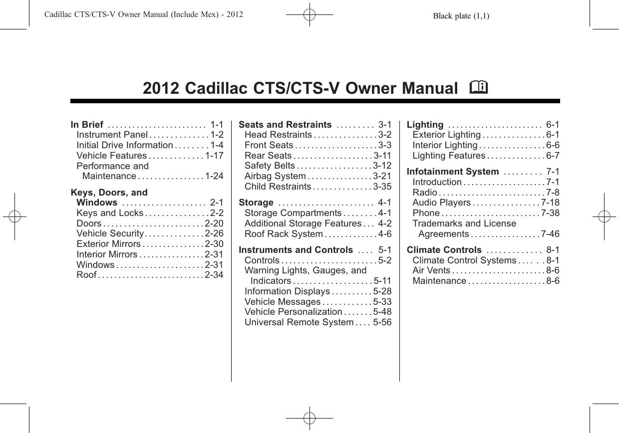 2007 CADILLAC CTS OWNERS MANUAL PDF visual data 7