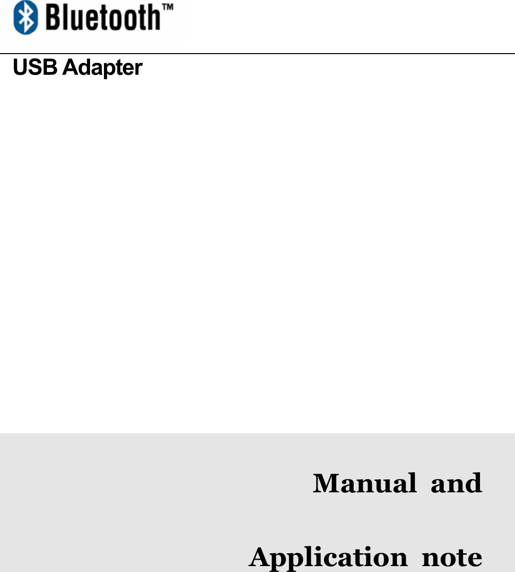 USB Adapter Manual and Application note4.0