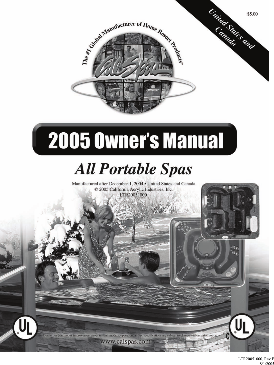 Cal Spas Ltr20051000 Users Manual US Portable Spa