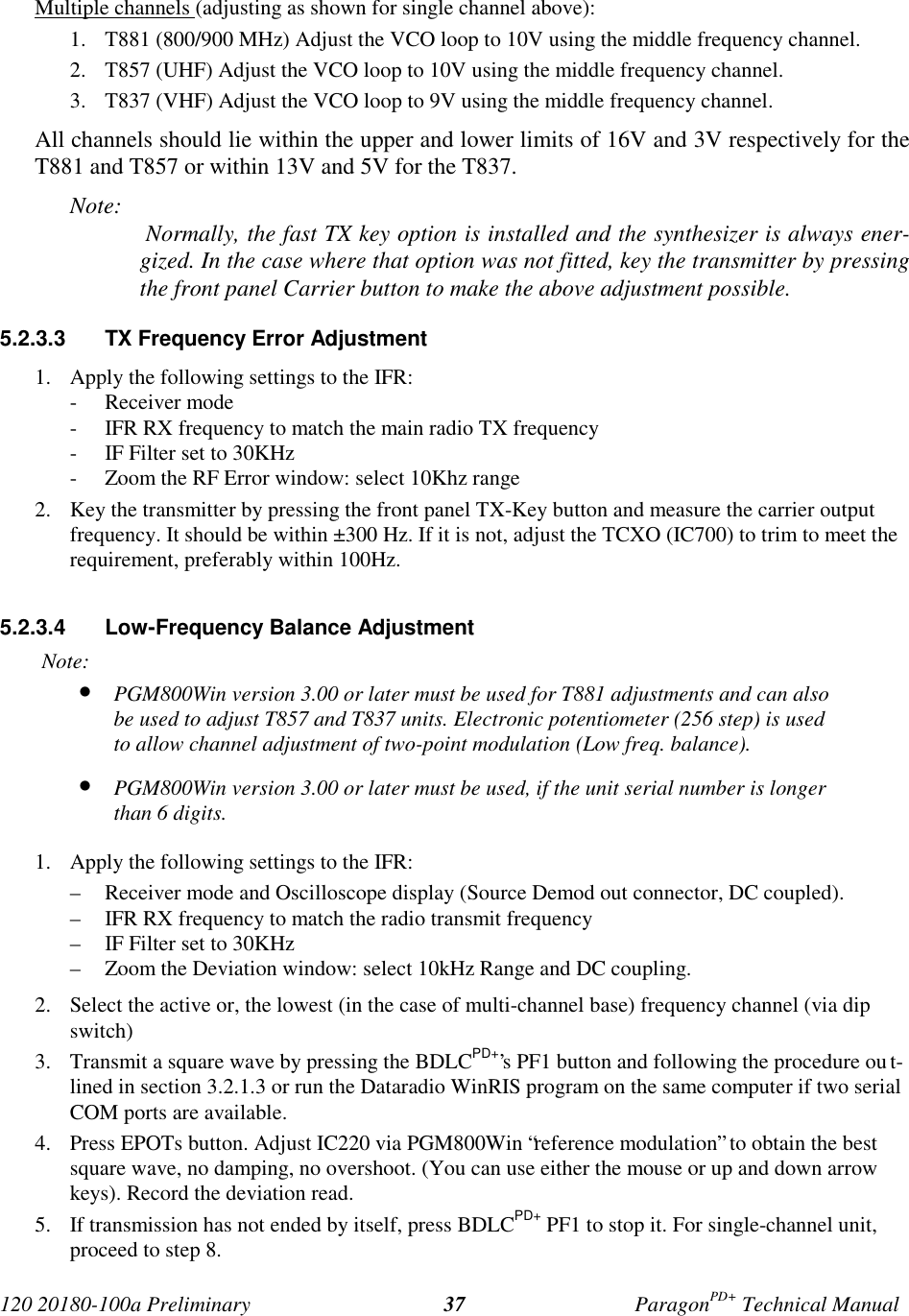 Page 44 of CalAmp Wireless Network BDD4T881-3 ParagonPD User Manual Parg PD  T100a Prelim