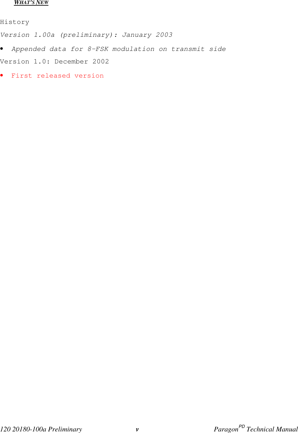 Page 5 of CalAmp Wireless Network BDD4T881-3 ParagonPD User Manual Parg PD  T100a Prelim