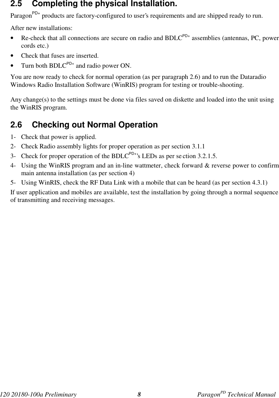 Page 15 of CalAmp Wireless Network BDD4T881S2 ParagonPD User Manual Parg PD  T100a Prelim