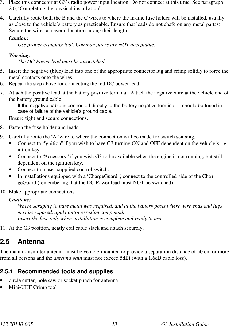 Page 13 of CalAmp Wireless Network GPD9 Gemini User Manual G3 i005 FCC CP2