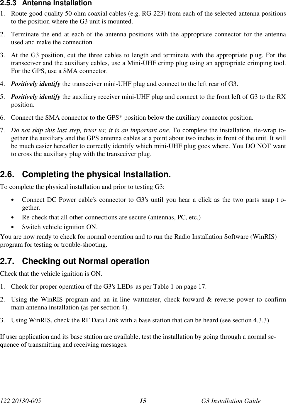 Page 15 of CalAmp Wireless Network GPD9 Gemini User Manual G3 i005 FCC CP2