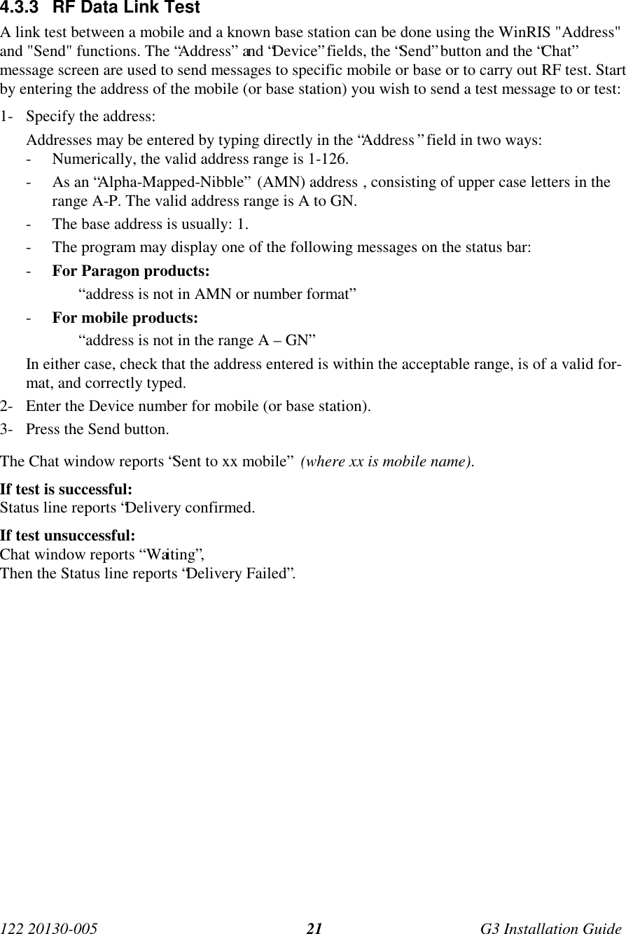 Page 21 of CalAmp Wireless Network GPD9 Gemini User Manual G3 i005 FCC CP2