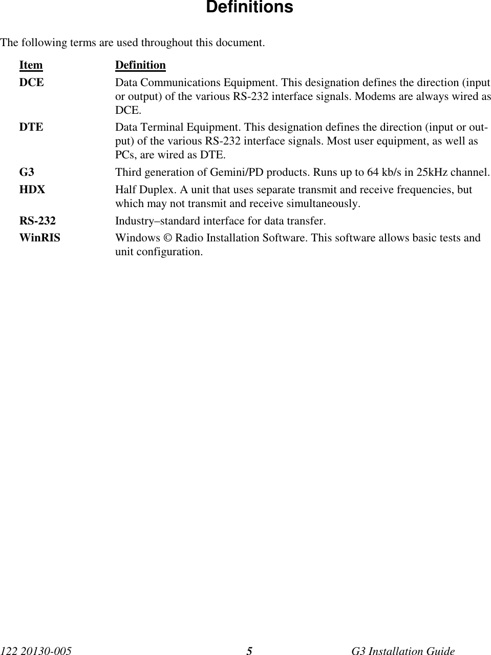 Page 5 of CalAmp Wireless Network GPD9 Gemini User Manual G3 i005 FCC CP2