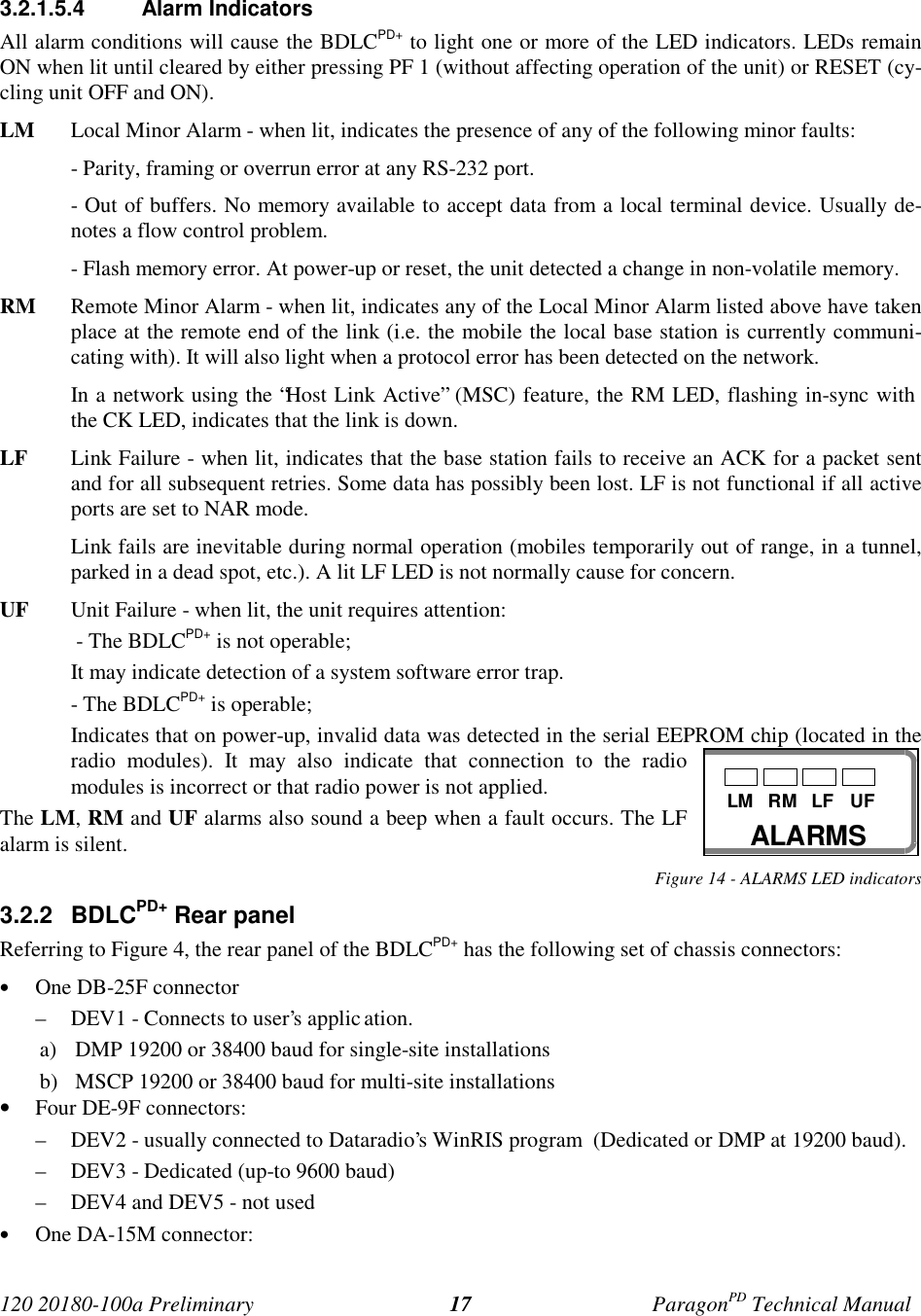 Page 24 of CalAmp Wireless Networks BDD4T85-1 Paragon/PD User Manual Parg PD  T100a Prelim