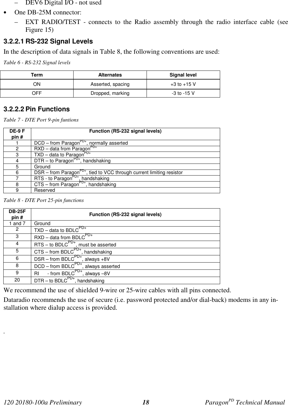 Page 25 of CalAmp Wireless Networks BDD4T85-1 Paragon/PD User Manual Parg PD  T100a Prelim