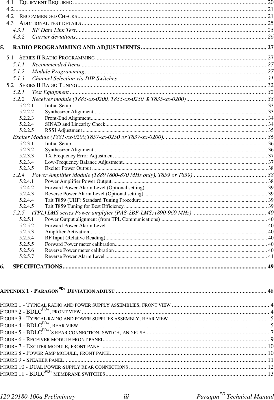 Page 3 of CalAmp Wireless Networks BDD4T85-1 Paragon/PD User Manual Parg PD  T100a Prelim