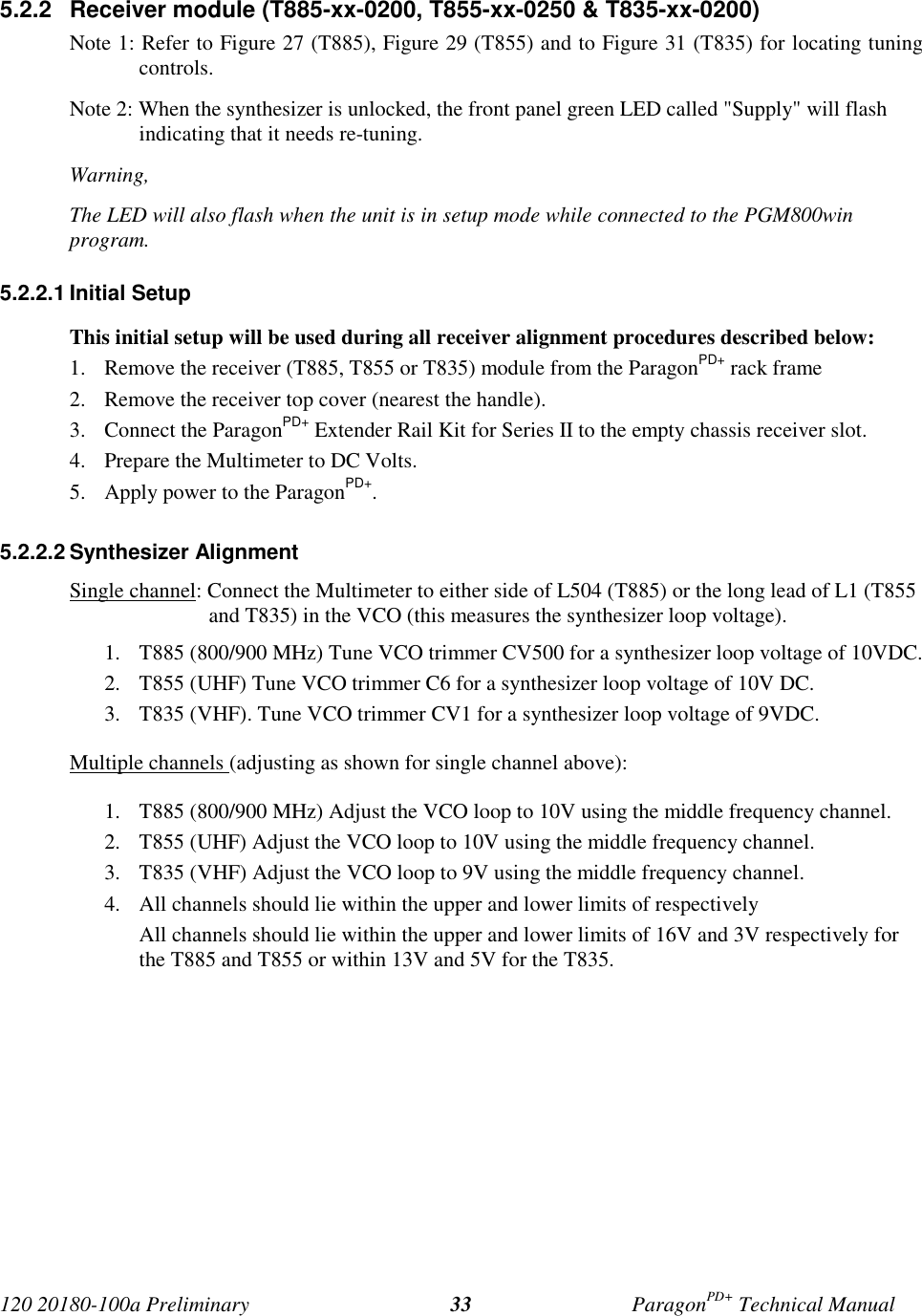 Page 40 of CalAmp Wireless Networks BDD4T85-1 Paragon/PD User Manual Parg PD  T100a Prelim