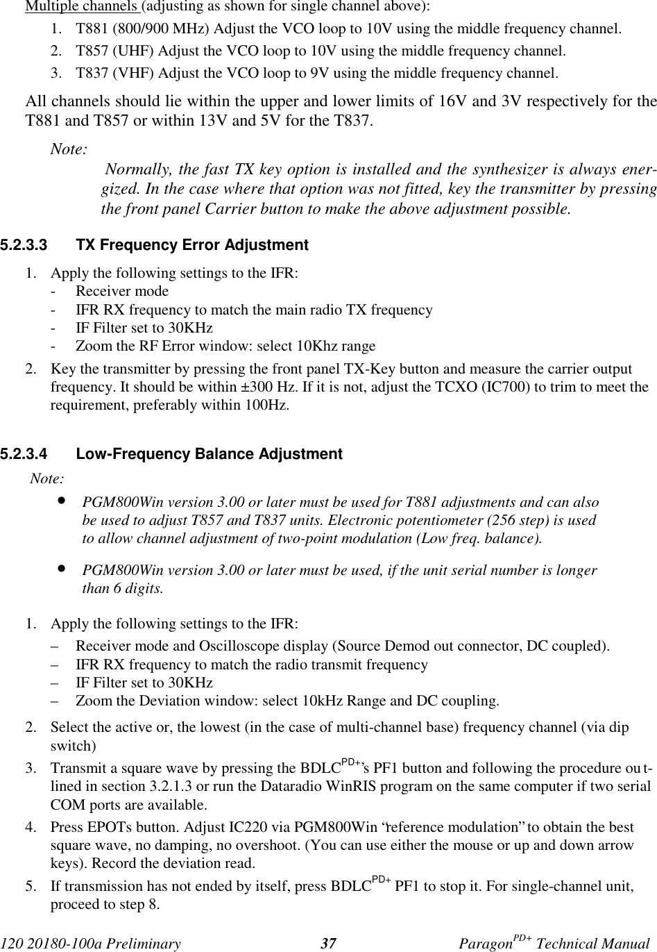 Page 44 of CalAmp Wireless Networks BDD4T85-1 Paragon/PD User Manual Parg PD  T100a Prelim