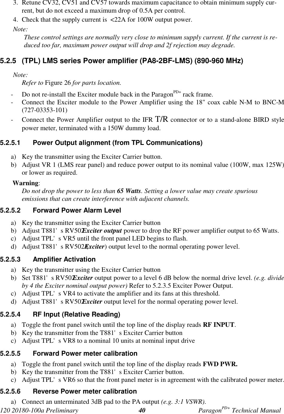 Page 47 of CalAmp Wireless Networks BDD4T85-1 Paragon/PD User Manual Parg PD  T100a Prelim