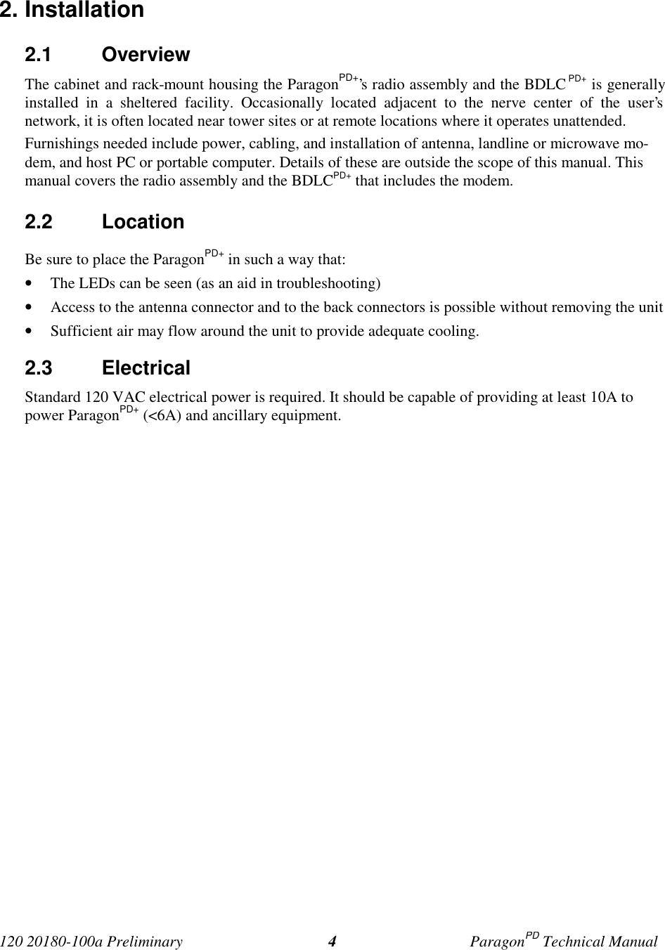 Page 10 of CalAmp Wireless Networks BDD4T85-2 ParagonPD User Manual Parg PD  T100a Prelim