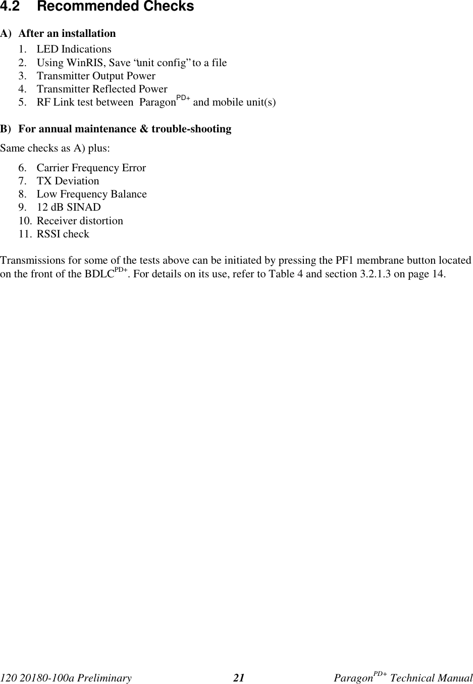 Page 28 of CalAmp Wireless Networks BDD4T85-2 ParagonPD User Manual Parg PD  T100a Prelim