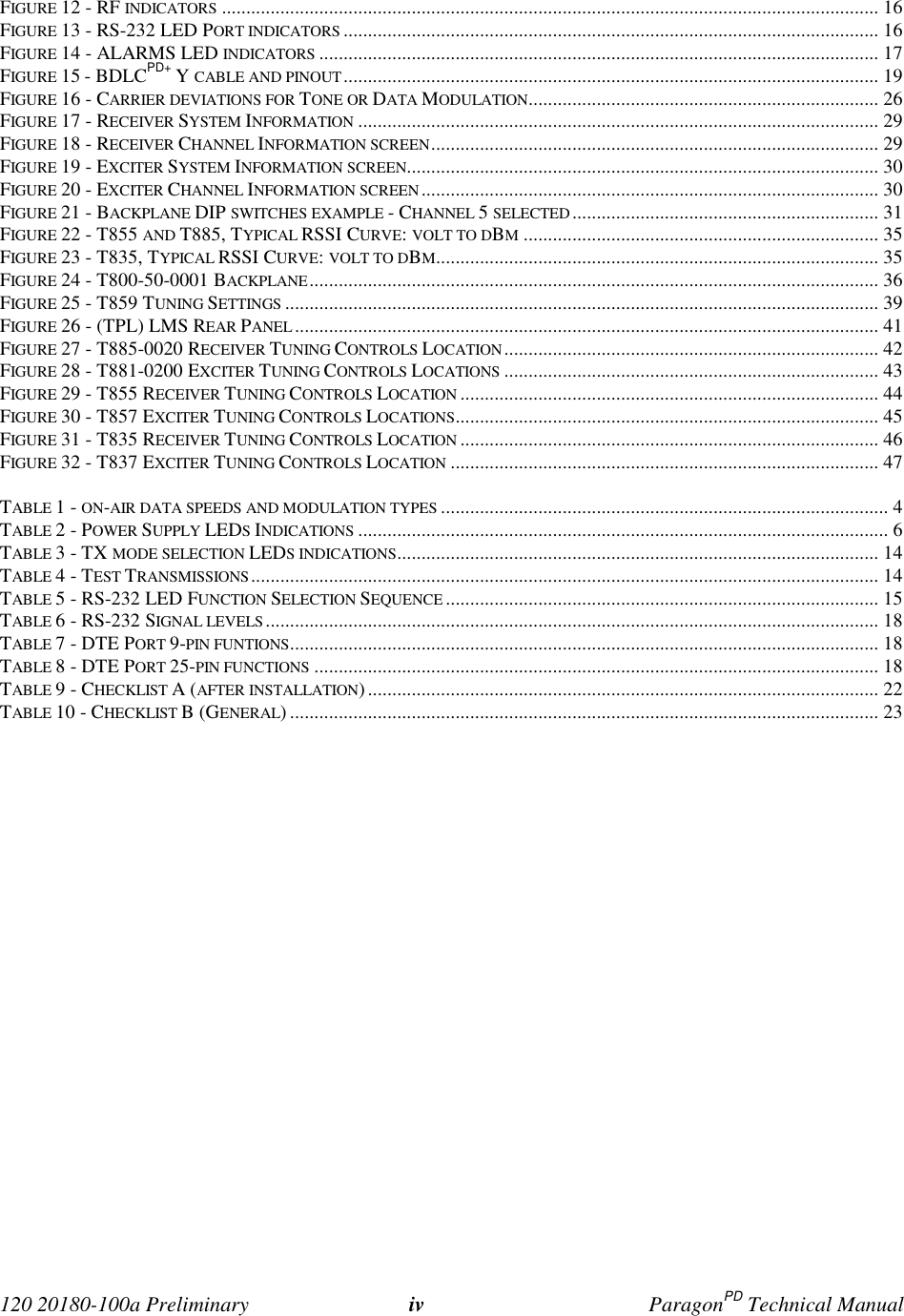 Page 4 of CalAmp Wireless Networks BDD4T85-2 ParagonPD User Manual Parg PD  T100a Prelim