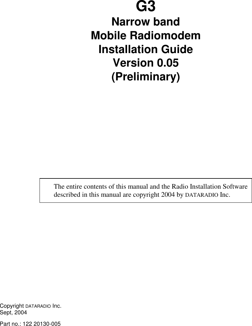 Page 1 of CalAmp Wireless Networks GPD9 Gemini User Manual G3 i005 FCC CP2