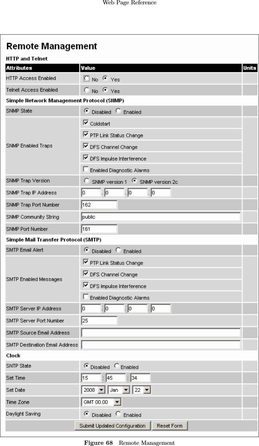 Web Page Reference112Figure 68 Remote Management